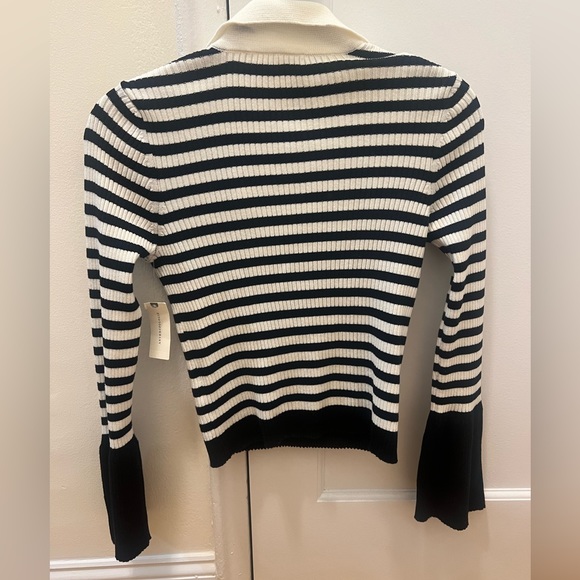 Anthropologie Striped V Neck Top - Picture 2 of 3